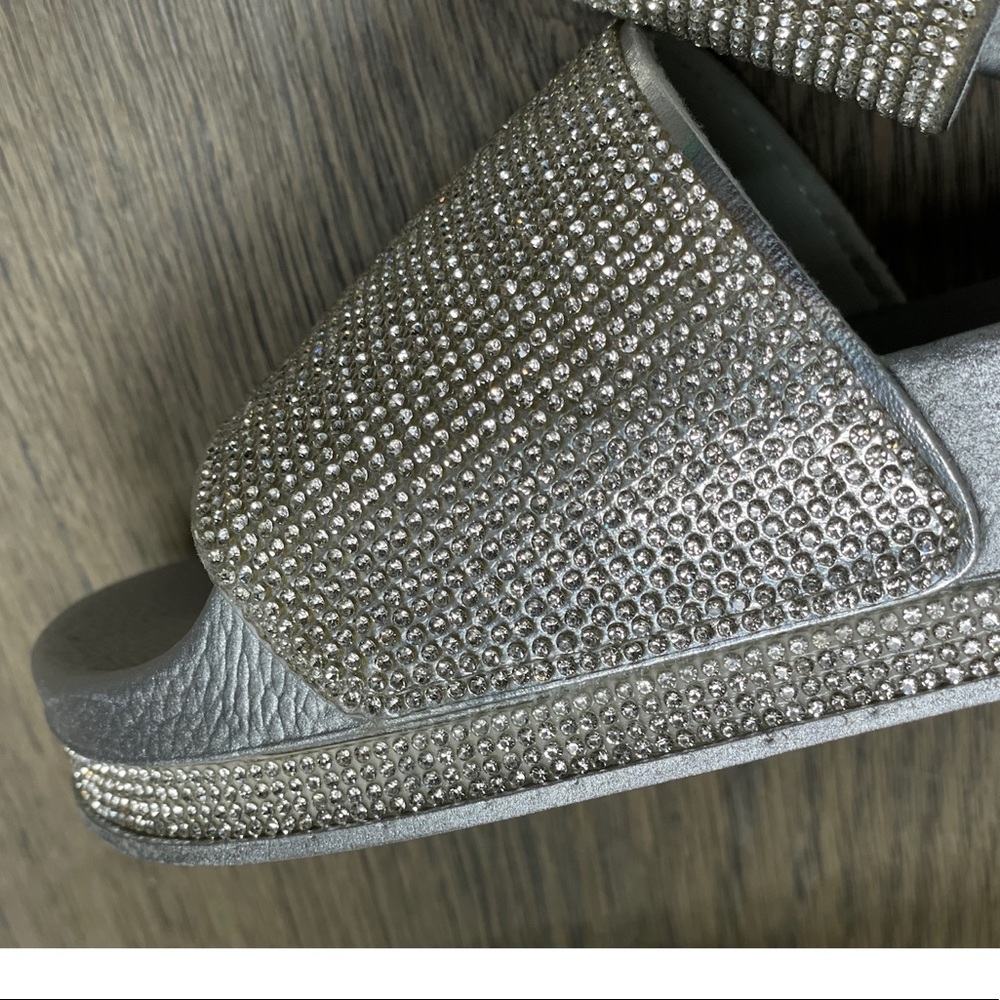 Rhinestone Glitter Slide Slip On Flatform Sandal - Picture 9 of 16